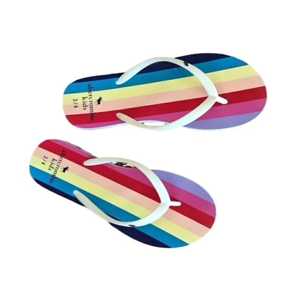 Abercrombie Kids Rainbow Flip Flop Size 3/4